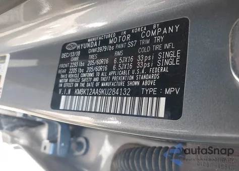 2019 Hyundai Kona Se из США, поврежденный, VIN KM8K12AA9KU284132